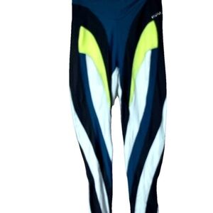 Mugler Neon Yellow, Teal and Black Swimwear Piece